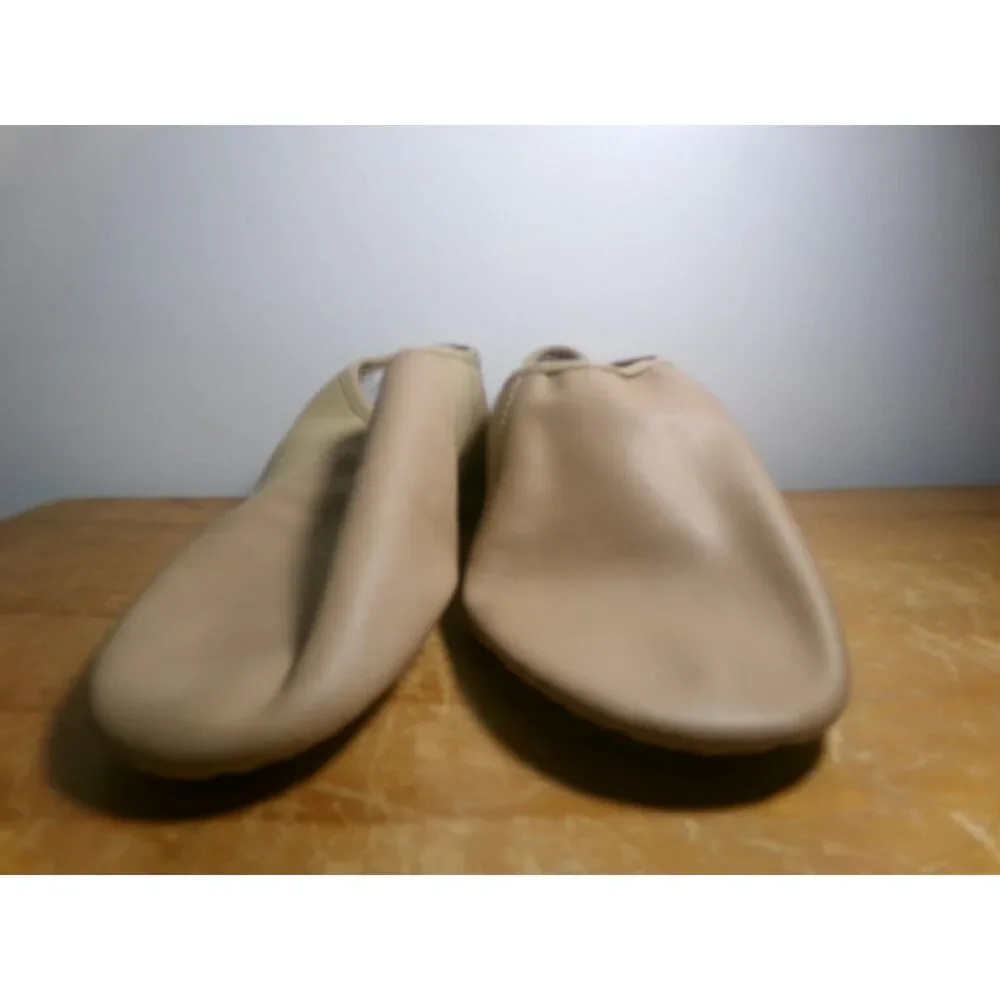 Pre-Owned Dance Jazz Shoes Bloch 7M Adult Tan Leather Slip On Split Sole